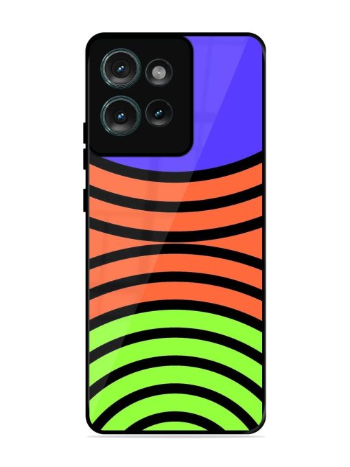Psychedelic Stripe Symphony Glossy Soft Edge Case for Motorola Moto Edge 50 (5G)
