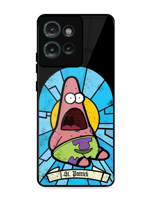 St. Patrick'S Day Stained Glass Patrick Star Glossy Soft Edge Case for Motorola Moto Edge 50 (5G)