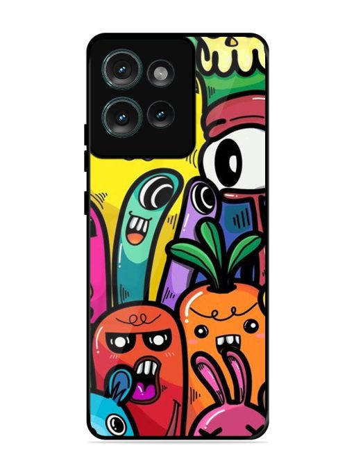 Whimsical Doodle Chaos Glossy Soft Edge Case for Motorola Moto Edge 50 (5G) Chachhi