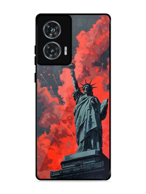 Lady Liberty'S Firework Finale Glossy Soft Edge Case for Motorola Moto Edge 50 Fusion (5G) Chachhi