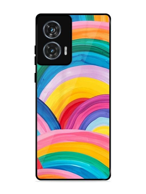 Rainbow Symphony Glossy Soft Edge Case for Motorola Moto Edge 50 Fusion (5G) Chachhi