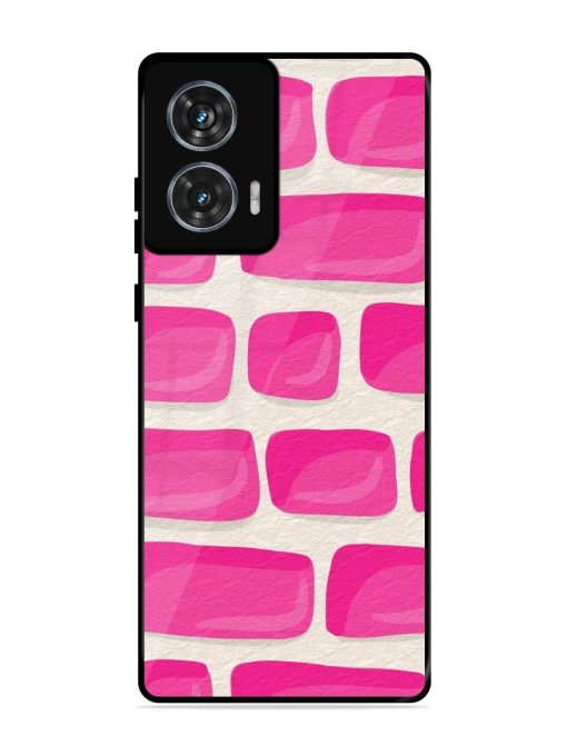 Pink Brick Wall Glossy Soft Edge Case for Motorola Moto Edge 50 Fusion (5G) Chachhi