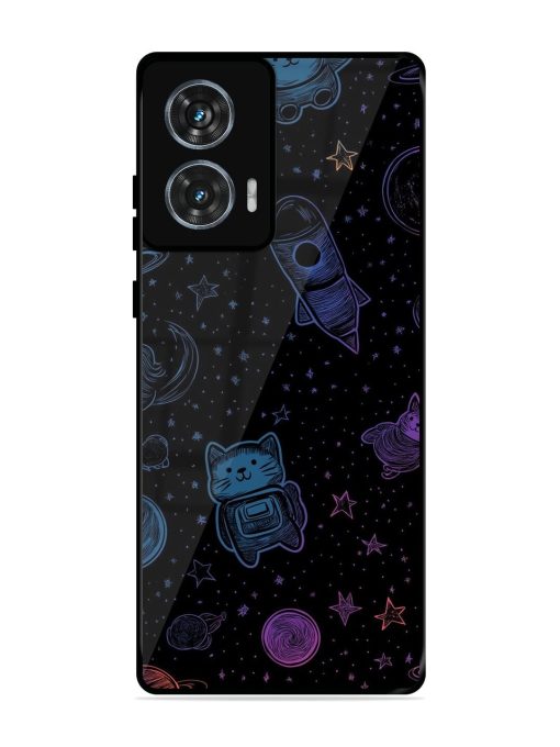 Cosmic Cat Chaos Glossy Soft Edge Case for Motorola Moto Edge 50 Fusion (5G) Chachhi