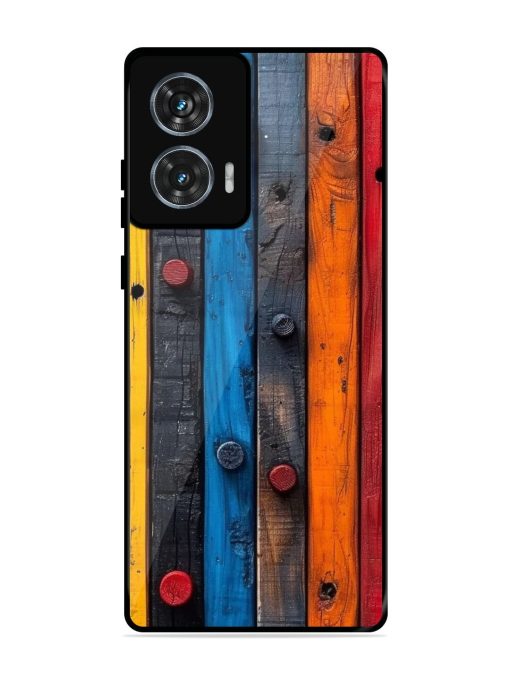 Rainbow Plank Glossy Soft Edge Case for Motorola Moto Edge 50 Fusion (5G) Chachhi