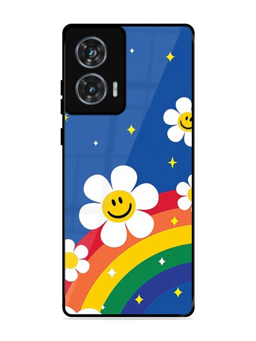 Happy Daisies And Rainbow Sky Glossy Soft Edge Case for Motorola Moto Edge 50 Fusion (5G) Chachhi