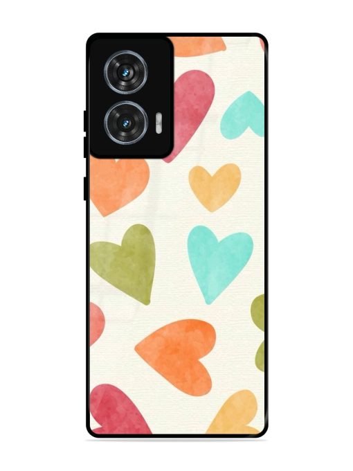 Watercolor Hearts Glossy Soft Edge Case for Motorola Moto Edge 50 Fusion (5G) Chachhi