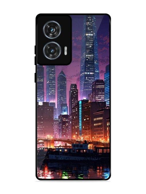 Neon Nightscape Glossy Soft Edge Case for Motorola Moto Edge 50 Fusion (5G) Chachhi