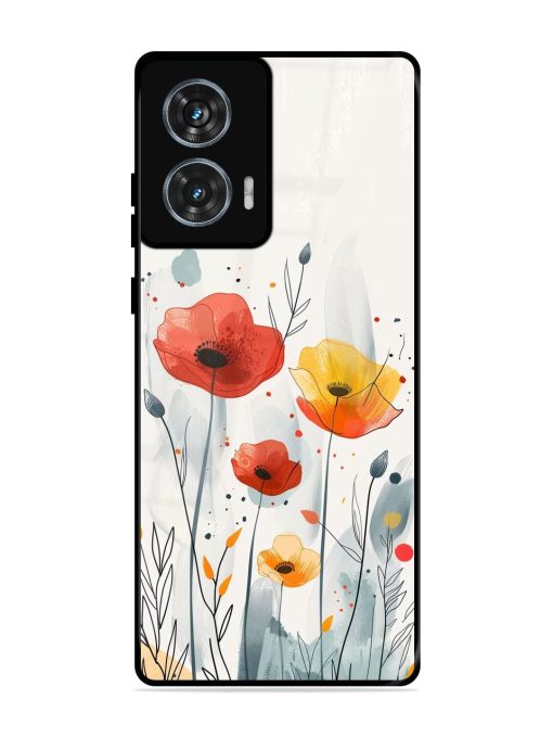 Poppy Fields Glossy Soft Edge Case for Motorola Moto Edge 50 Fusion (5G) Chachhi