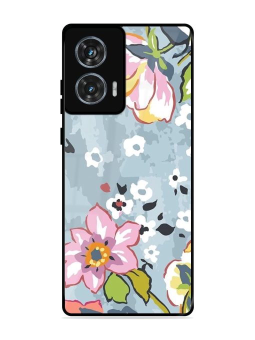 Floral Fantasy Glossy Soft Edge Case for Motorola Moto Edge 50 Fusion (5G) Chachhi