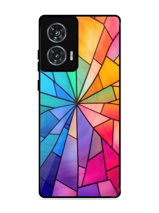 Stained Glass Kaleidoscope Of Colors Glossy Soft Edge Case for Motorola Moto Edge 50 Fusion (5G) Chachhi