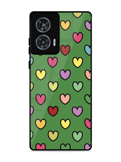 Rainbow Heart Parade Glossy Soft Edge Case for Motorola Moto Edge 50 Fusion (5G) Chachhi