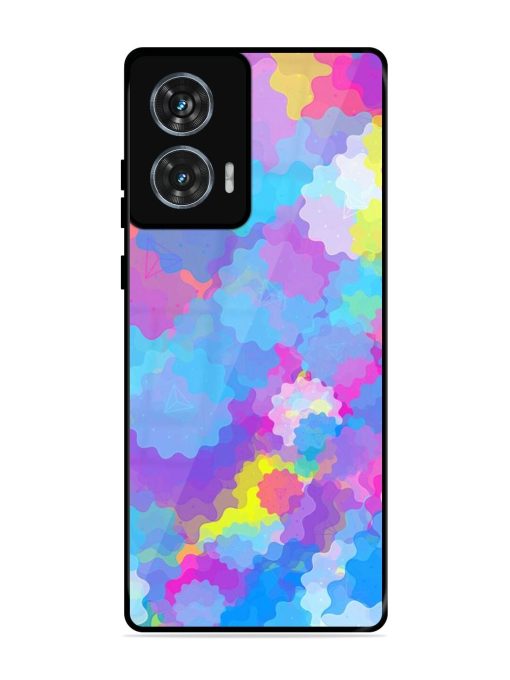 Psychedelic Cloud Burst Glossy Soft Edge Case for Motorola Moto Edge 50 Fusion (5G) Chachhi