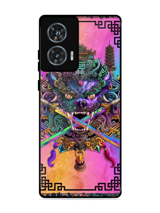 Psychedelic Fu Dog Tapestry Glossy Soft Edge Case for Motorola Moto Edge 50 Fusion (5G) Chachhi