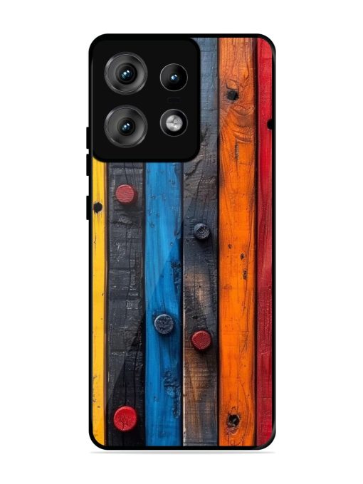 Rainbow Plank Glossy Soft Edge Case for Motorola Moto Edge 50 Pro (5G) Chachhi