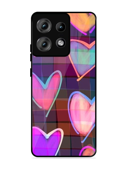 Neon Hearts Glossy Soft Edge Case for Motorola Moto Edge 50 Pro (5G) Chachhi