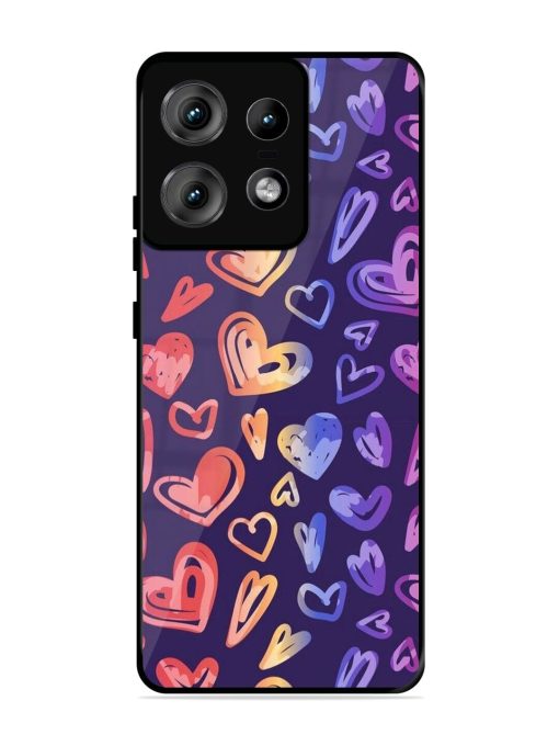 Rainbow Hearts Glossy Soft Edge Case for Motorola Moto Edge 50 Pro (5G) Chachhi