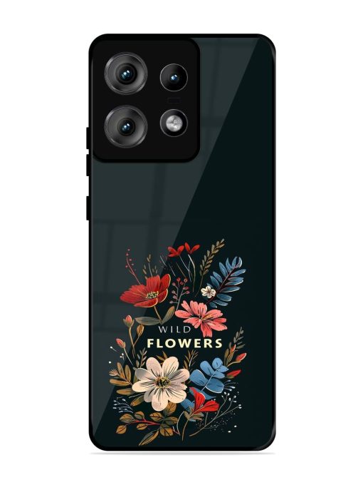 Dark Floral Glossy Soft Edge Case for Motorola Moto Edge 50 Pro (5G) Chachhi