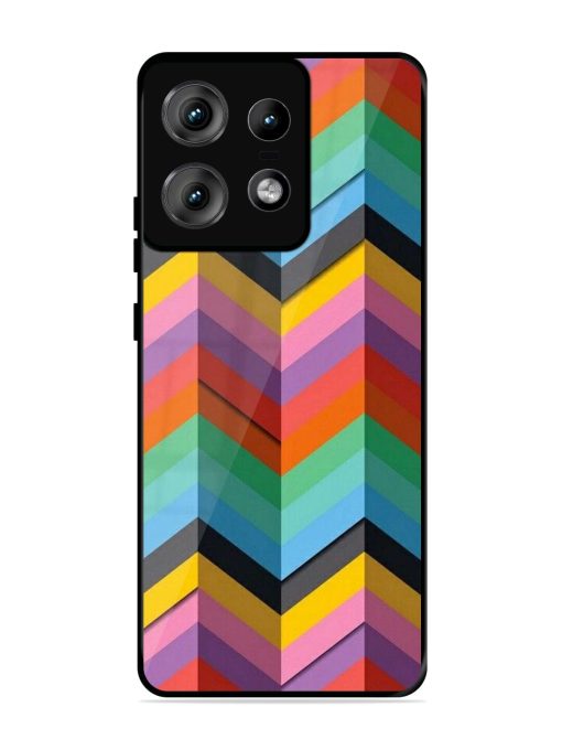 Colorful Zigzag Glossy Soft Edge Case for Motorola Moto Edge 50 Pro (5G) Chachhi