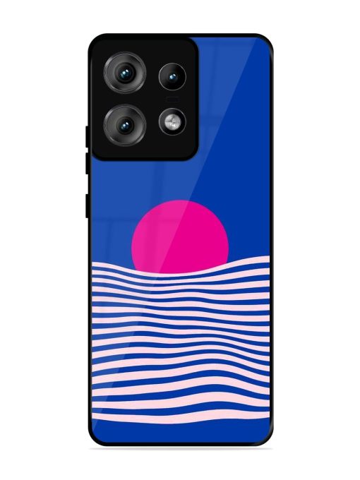 Pink Sunset Over Blue Waves Glossy Soft Edge Case for Motorola Moto Edge 50 Pro (5G) Chachhi