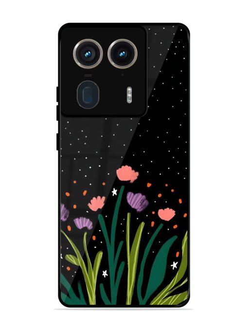 Midnight Bloom Glossy Soft Edge Case for Motorola Moto Edge 50 Ultra (5G) Chachhi