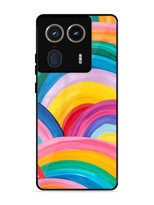 Rainbow Symphony Glossy Soft Edge Case for Motorola Moto Edge 50 Ultra (5G) Chachhi