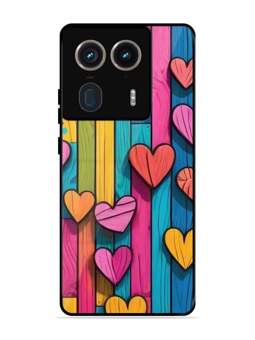 Rainbow Of Hearts Glossy Soft Edge Case for Motorola Moto Edge 50 Ultra (5G) Chachhi