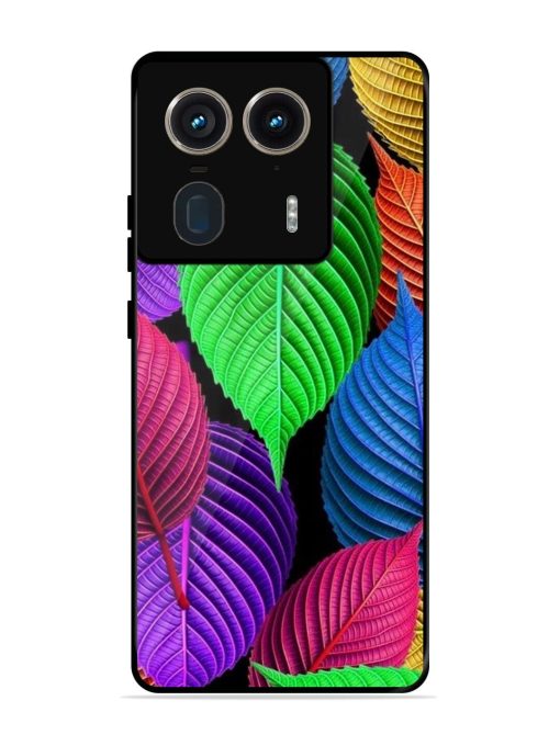 Rainbow Leaf Symphony Glossy Soft Edge Case for Motorola Moto Edge 50 Ultra (5G) Chachhi