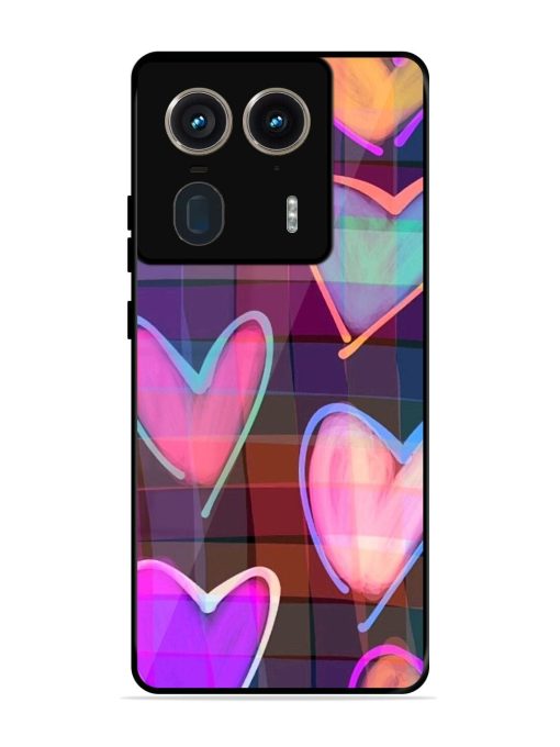 Neon Hearts Glossy Soft Edge Case for Motorola Moto Edge 50 Ultra (5G) Chachhi