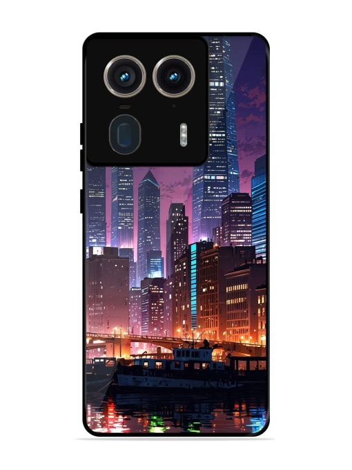 Neon Nightscape Glossy Soft Edge Case for Motorola Moto Edge 50 Ultra (5G) Chachhi