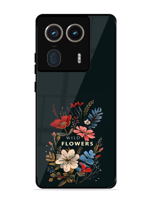 Dark Floral Glossy Soft Edge Case for Motorola Moto Edge 50 Ultra (5G) Chachhi