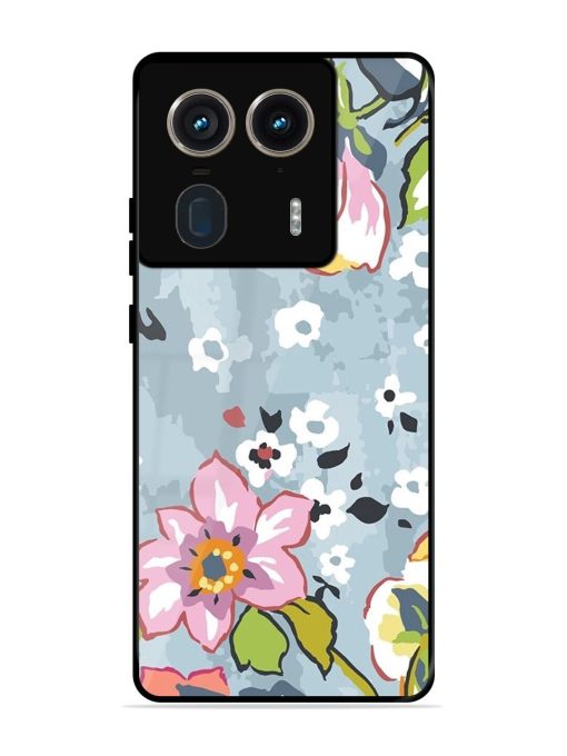 Floral Fantasy Glossy Soft Edge Case for Motorola Moto Edge 50 Ultra (5G) Chachhi