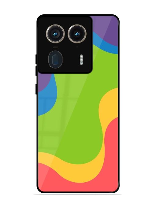 Wavy Rainbow Wonderland Glossy Soft Edge Case for Motorola Moto Edge 50 Ultra (5G) Chachhi