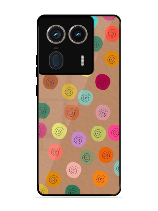 Swirly Dots On Kraft Glossy Soft Edge Case for Motorola Moto Edge 50 Ultra (5G)