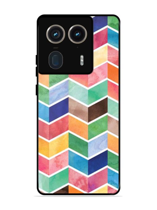 Watercolor Chevron Whimsy Glossy Soft Edge Case for Motorola Moto Edge 50 Ultra (5G)