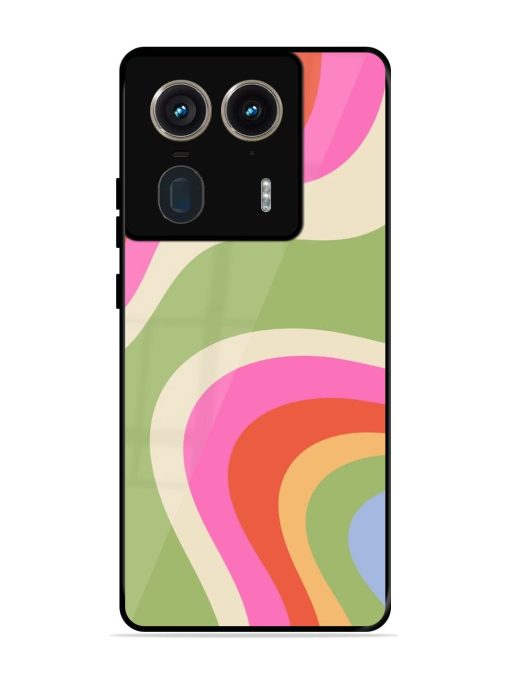 Wavy Rainbow Wonderland Glossy Soft Edge Case for Motorola Moto Edge 50 Ultra (5G) Chachhi