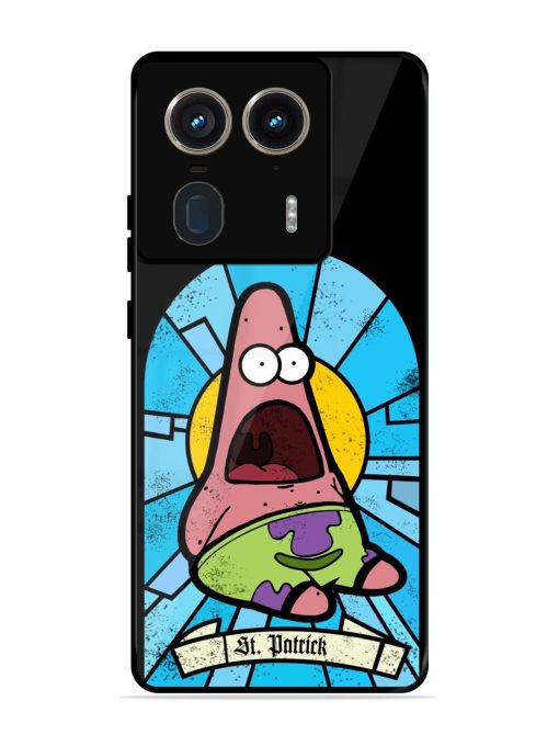 St. Patrick'S Day Stained Glass Patrick Star Glossy Soft Edge Case for Motorola Moto Edge 50 Ultra (5G) Chachhi