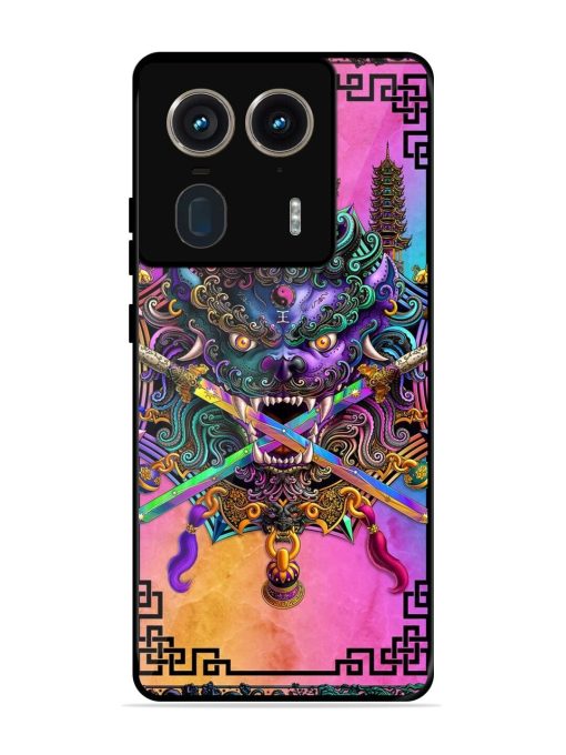 Psychedelic Fu Dog Tapestry Glossy Soft Edge Case for Motorola Moto Edge 50 Ultra (5G) Chachhi