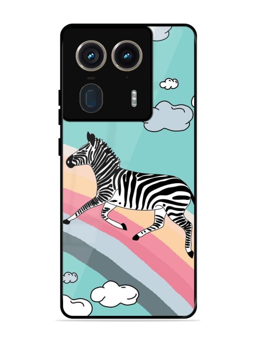 Zebra On A Rainbow Glossy Soft Edge Case for Motorola Moto Edge 50 Ultra (5G) Chachhi