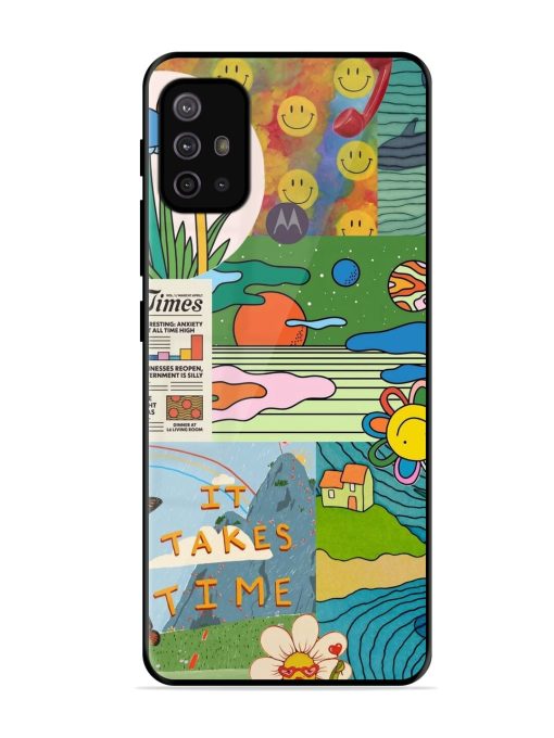 Groovy Vibes Glossy Soft Edge Case for Motorola Moto G10 Power Chachhi