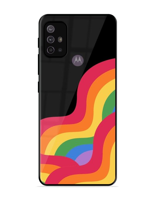 Wavy Rainbow Glossy Soft Edge Case for Motorola Moto G10 Power