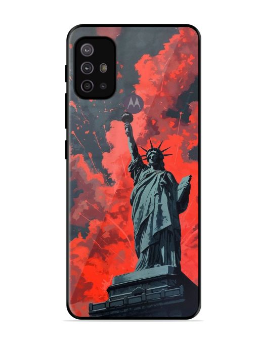 Lady Liberty'S Firework Finale Glossy Soft Edge Case for Motorola Moto G10 Power Chachhi