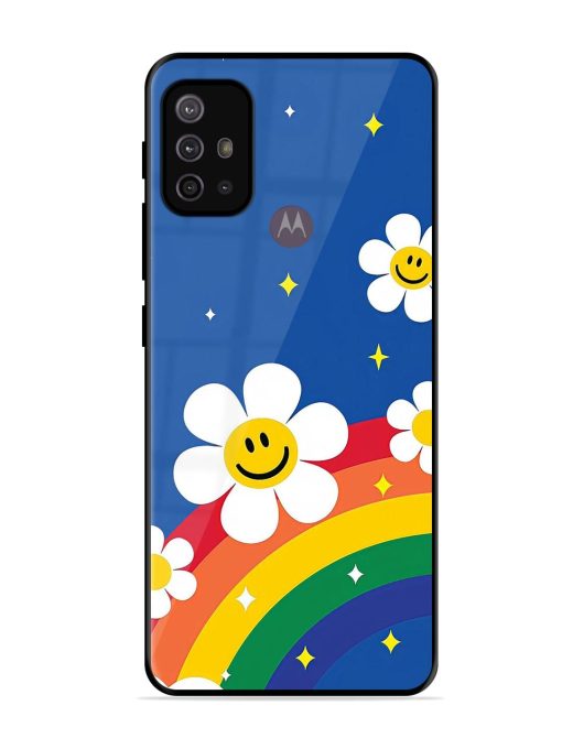 Happy Daisies And Rainbow Sky Glossy Soft Edge Case for Motorola Moto G10 Power