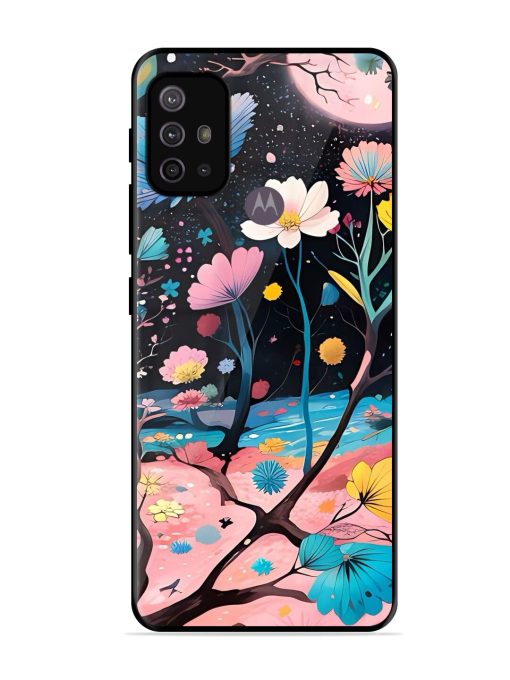 Cosmic Bloom Glossy Soft Edge Case for Motorola Moto G10 Power Chachhi