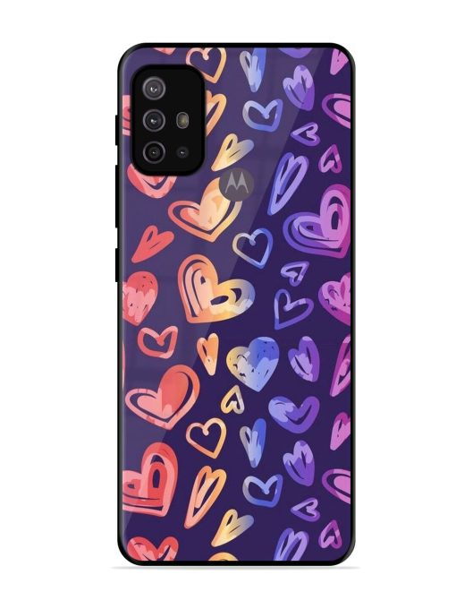 Rainbow Hearts Glossy Soft Edge Case for Motorola Moto G10 Power Chachhi