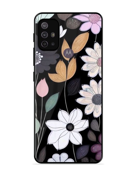 Whimsical Blooms On Black Glossy Soft Edge Case for Motorola Moto G10 Power Chachhi