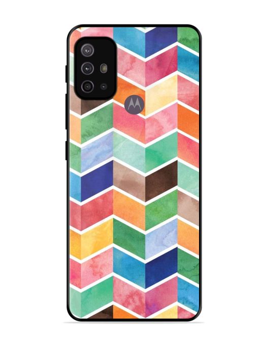 Watercolor Chevron Whimsy Glossy Soft Edge Case for Motorola Moto G10 Power Chachhi