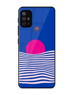 Pink Sunset Over Blue Waves Glossy Soft Edge Case for Motorola Moto G10 Power