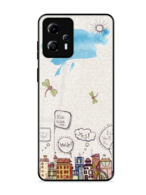 Doodle City Glossy Soft Edge Case for Motorola Moto G13 Chachhi