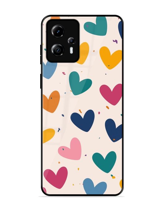 Rainbow Hearts Glossy Soft Edge Case for Motorola Moto G13 Chachhi