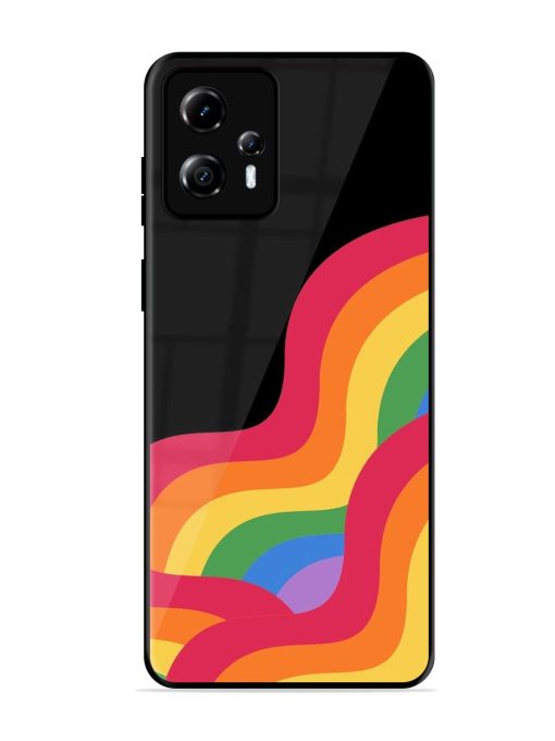 Wavy Rainbow Glossy Soft Edge Case for Motorola Moto G13 Chachhi